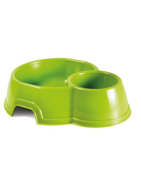 Record Ciotola Doppia Ovale In Plastica Per Cani E Gatti 23,5 X 16 X 6,5H Cm - 850 Ml