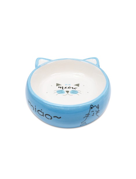 Record Miao Ciotola In Ceramica Per Gatti Colore Azzurro Ø 12,5 Cm - Capacità 110 Ml