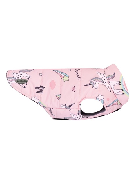 Record Unicorno Cappottino Impermeabile Per Cani Rosa S - Lunghezza Dorso 35 Cm