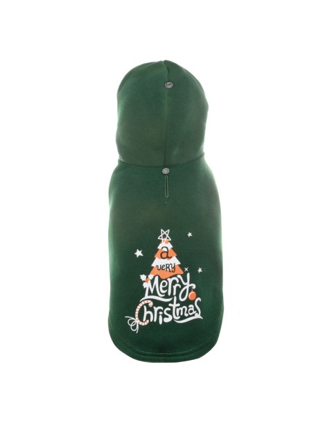 Record Buon Natale Felpa Per Cani Colore Verde Xs - Lunghezza Dorso 30 Cm