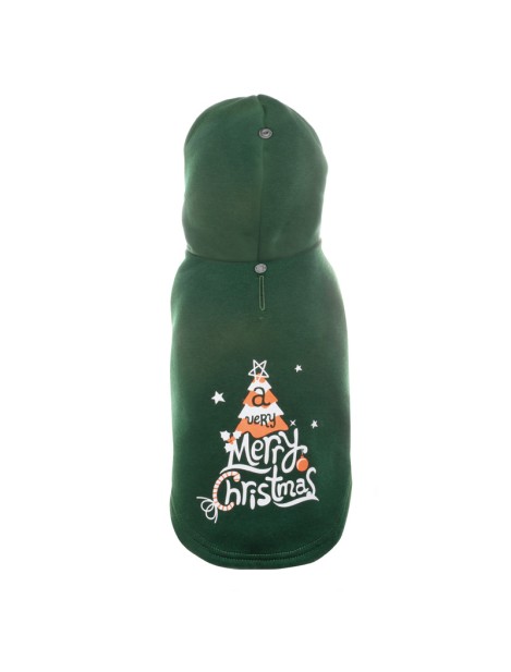 Record Buon Natale Felpa Per Cani Colore Verde Xs - Lunghezza Dorso 35 Cm