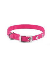 Record Collare Per Cani In Nylon Con Fibbia In Metallo Colore Rosa Xxs - 1 Cm | Ø 25-30 Cm