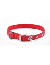 Record Collare Per Cani In Nylon Con Fibbia In Metallo Colore Rosso Xxs - 1 Cm | Ø 25-30 Cm