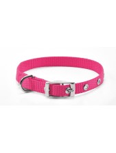 Record Collare Per Cani In Nylon Con Fibbia In Metallo Colore Rosa Xs - 1,5 Cm | Ø 30-35 Cm