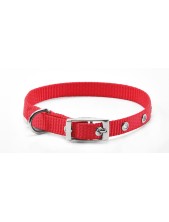Record Collare Per Cani In Nylon Con Fibbia In Metallo Colore Rosso S - 1,5 Cm | Ø 35-40 Cm