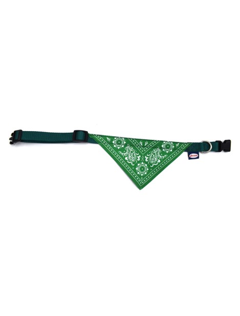 Record Collare Per Cani In Nylon Con Bandana Colore Verde L - 2,5 Cm | Ø 55-65 Cm