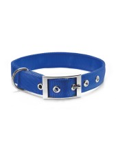 Record Collare Per Cani In Nylon A Doppio Strato Con Fibbia Colore Blu - L Circonferenza 60-65 Cm