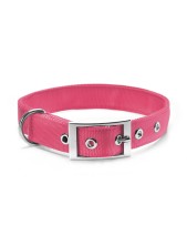 Record Collare Per Cani In Nylon A Doppio Strato Con Fibbia Colore Rosa - L Circonferenza 60-65 Cm