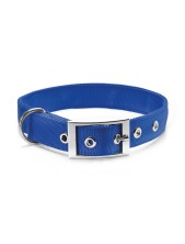 Record Collare Per Cani In Nylon A Doppio Strato Con Fibbia Colore Blu - Xl Circonferenza 65-70 Cm