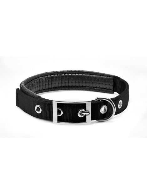 Record Collare In Nylon E Pvc Per Cani Colore Nero L - 2,5 Cm | Ø 55-60 Cm