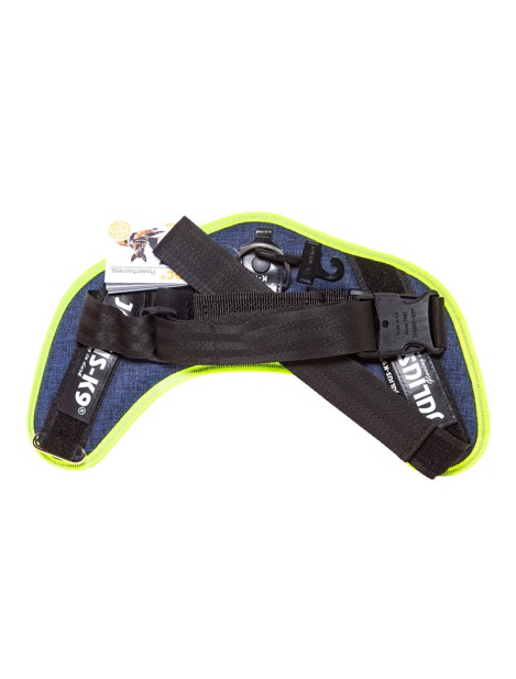 Julius-K9 Idc Powerharness Pettorina Per Cani Jeans Giallo Fluo Taglia 0 - Ø 58 - 76 Cm | Peso 14 - 25 Kg