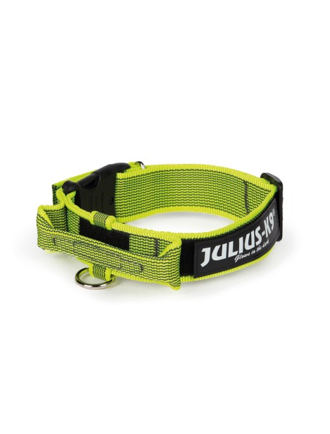 Julius-K9 Color & Gray Collare Per Cani Con Maniglia L - 5 Cm|Circonferenza 49-70 Cm Giallo Fluo - 1Pz