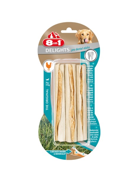 8In1 Delights Pro Dental Sticks Bastoncini Masticabili Con Pollo Per Cani 75 G