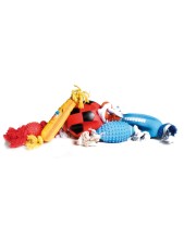 Record Palle Con Corda Display Gioco Per Cani In Vinile Con Squeaker 12 Pz - 35-37 Cm Cad.