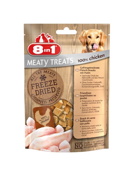 8In1 Meaty Treats Snack Di Carne Liofilizzatia Con Pollo Per Cani - 50 G