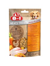 8in1 Meaty Treats Snack Di Carne Liofilizzatia Con Pollo & Carote Per Cani - 50 G