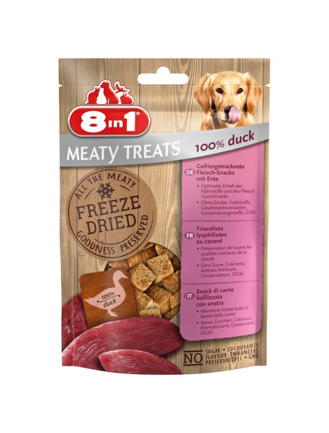 8In1 Meaty Treats Snack Di Carne Liofilizzatia Con Anatra Per Cani - 50 G