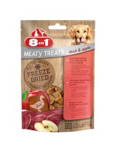 8in1 Meaty Treats Snack Di Carne Liofilizzatia Con Anatra & Mela Per Cani - 50 G