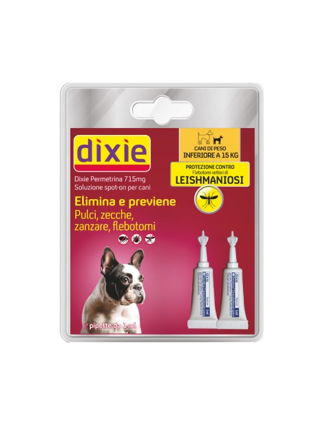 Dixie Antiparassitario Per Cani Spot-On 2 Pipette