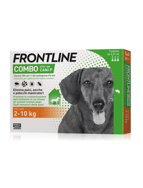 Frontline Combo Spot-On Antiparassitario Per Cani 3 Pipette 0,67 Ml - Peso 2-10 Kg