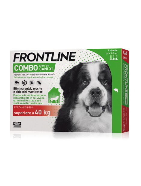 Frontline Combo Spot-On Antiparassitario Per Cani 3 Pipette 4,02 Ml - Peso Superiore A 40 Kg