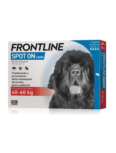Frontline Antiparassitario Spot-On Per Cani Da 40 A 60 Kg - 4 Pipette Da 4,02 Ml