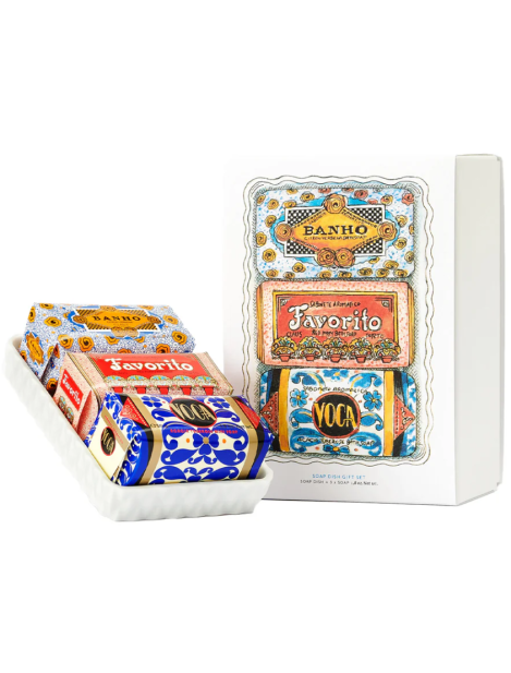 Claus Porto Confezione Soap Dish Saponi Gift Set Cofanetto 3 Saponi Da 50 Gr