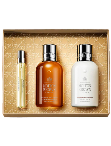 Molton Brown Cofanetto Re-Charge Black Pepper Eau De Toilette 7.5 Ml + Gel Doccia 100 Ml + Lozione Corpo 100 Ml