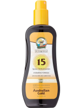 Australian Gold Spray Oil Sunscreen With Tea Tree And Carrot Oils Spf 15 Protezione Solare 237 Ml