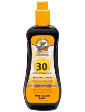 Australian Gold Spray Oil Sunscreen With Tea Tree And Carrot Oils Spf 30 Protezione Solare 237 Ml