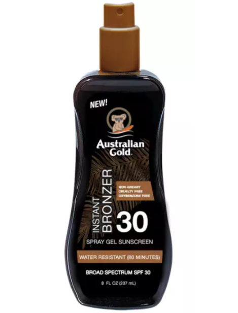 Australian Gold Instant Bronzer Spray Gel Sunscreen Spf 30 Protezione Solare 237 Ml