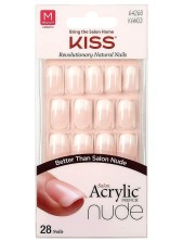 Kiss Salon Acrylic French Nude Kit Unghie Artificiali 28 Unghie - Cod. Kan03 Medium