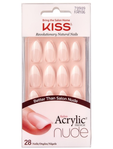 Kiss Salon Acrylic French Nude Kit Unghie Artificiali 28 Unghie - Cod. Kan06