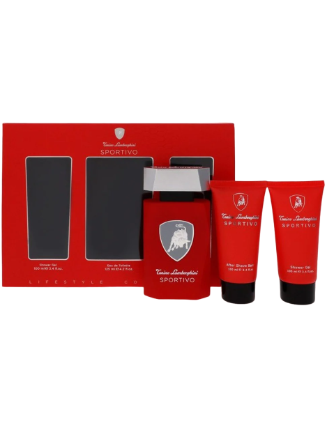 Tonino Lamborghini Cofanetto Sportivo Per Uomo – Eau De Toilette 125 Ml + Gel Doccia 100 Ml + Balsamo Dopobarba 100 Ml