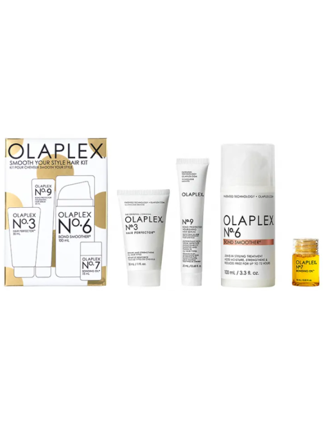 Olaplex Cofanetto The Smooth Your Style Hair Kit Nº.3 Hair Perfector 30 Ml + Nº.6 Bond Smoother 100 Ml + Nº.7 Bonding Oil 7.7 Ml + Nº.9 Bond Protector Nourishing Hair Serum 20 Ml