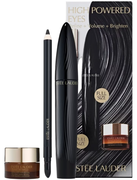 Estée Lauder Cofanetto High Powered Eyes – Turbo Lash High Powered Volume + Length Mascara 8Ml + Double Wear 24H Waterproof Gel Eye Pencil + Advanced Night Repair Eye Supercharged Gel-Creme Synchronized Multi-Recovery 5 Ml