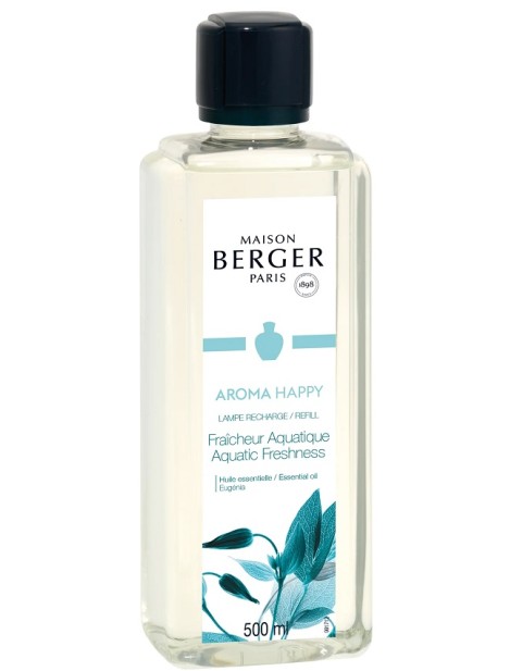 Berger Aroma Happy Ricarica Lampada Profumo Per Ambiente Fraîcheur Aquatique - 500 Ml