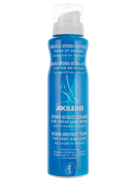 Akileine Hydra Defense Foam Schiuma Idratante Intensiva Gambe E Piedi 150 Ml