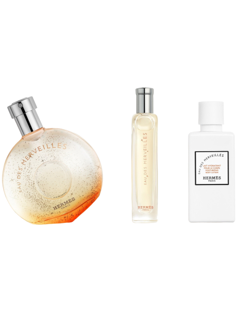 Hermès Cofanetto Eau Des Merveilles Eau De Toilette Donna 50 Ml +  Eau De Toilette Eau Des Merveilles 15 Ml + Latte Idratante Per Il Corpo 40 Ml