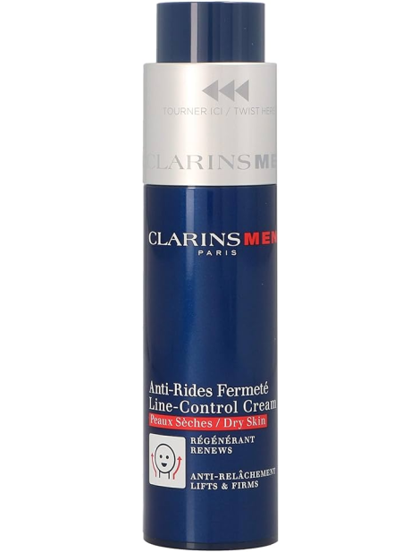Clarins Men Line-Control Cream – Crema Viso Anti-Rughe Pelle Secca 50 Ml