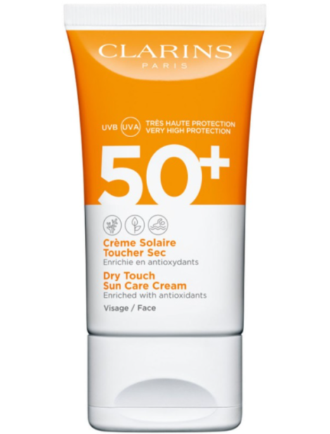 Clarins Dry Touch Sun Care Cream Uva/Uvb 50+ Face – Crema Solare Viso Finish Asciutto 50 Ml