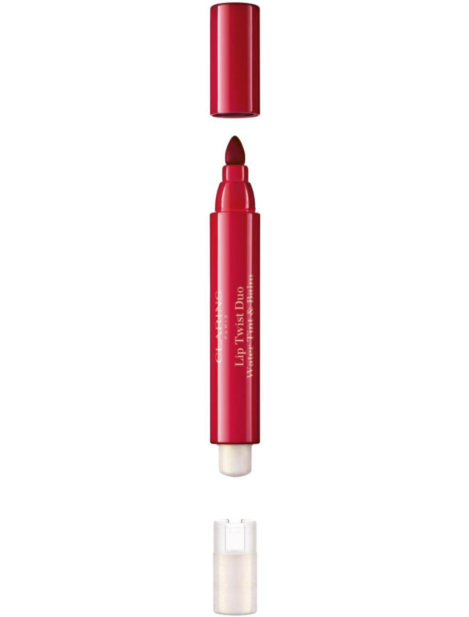 Clarins Lip Twist Duo Water Tint & Balm – 2-In-1 Pennerello Colorato E Balsamo Top Coat 01 Red Sunset