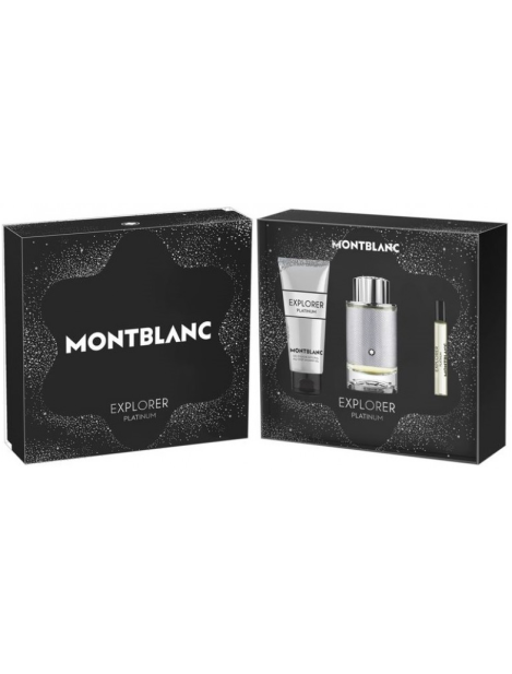 Mont Blanc Cofanetto Explorer Eau De Parfum Uomo 100 Ml + Travel Spray 7,5 Ml + Shower Gel 100 Ml