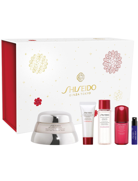 Shiseido Cofanetto Bio Performance Advanced Super Revitalizing Cream 50 Ml + Clarifying Cleansing Foam 15 Ml +  Treatment Softener 30 Ml + Ultimune Power Infusing Concentrate 10 Ml + Ginza Night Eau De Parfum Intense 0.6 Ml