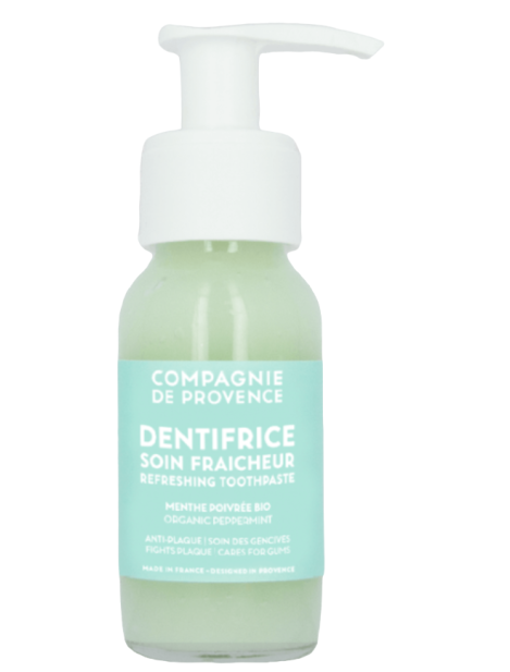 Compagnie De Provence Dentifrice Soin Fraicheur Refreshing Toothpaste Mente Poivrée Bio Organic Peppermint Dentifricio 50 Ml