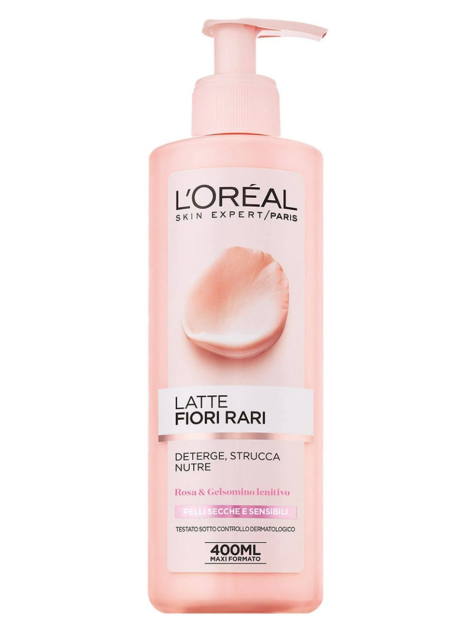 L'oréal Paris Latte Fiori Rari Deterge, Strucca Nutre Pelli Secche E Sensibili 400 Ml