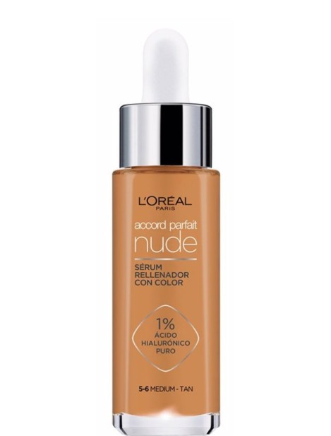 L'oréal Accord Parfait Nude Siero Colorato Rimpolpante - 5-6 Medium-Tan