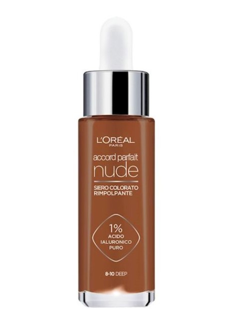 L'oréal Accord Parfait Nude Siero Colorato Rimpolpante - 8-10 Deep