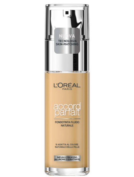 L'oréal Paris Accord Parfait Fondotinta Fluido Naturale Con Acido Ialuronico Idratante - 3.5D Goldpeach