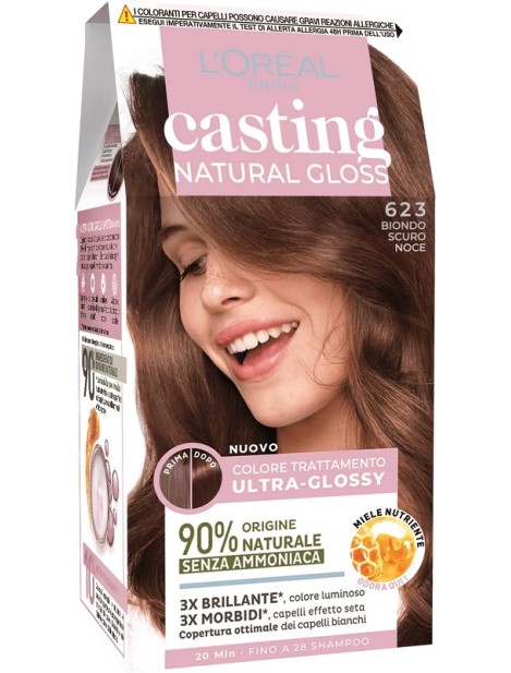 L'oréal Paris Casting Natural Gloss Colore Trattamento Ultra-Glossy - 623 Biondo Scuro Noce